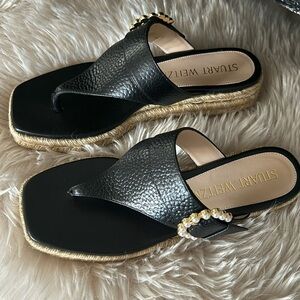 Stuart Weitzman Womens Pearl Thong Espadrille Sandals Size 8.5 B (MSRP $350)